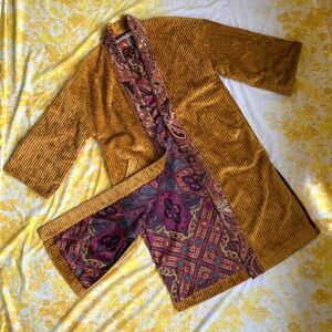 Free People Delphine Gold Corduroy Duster